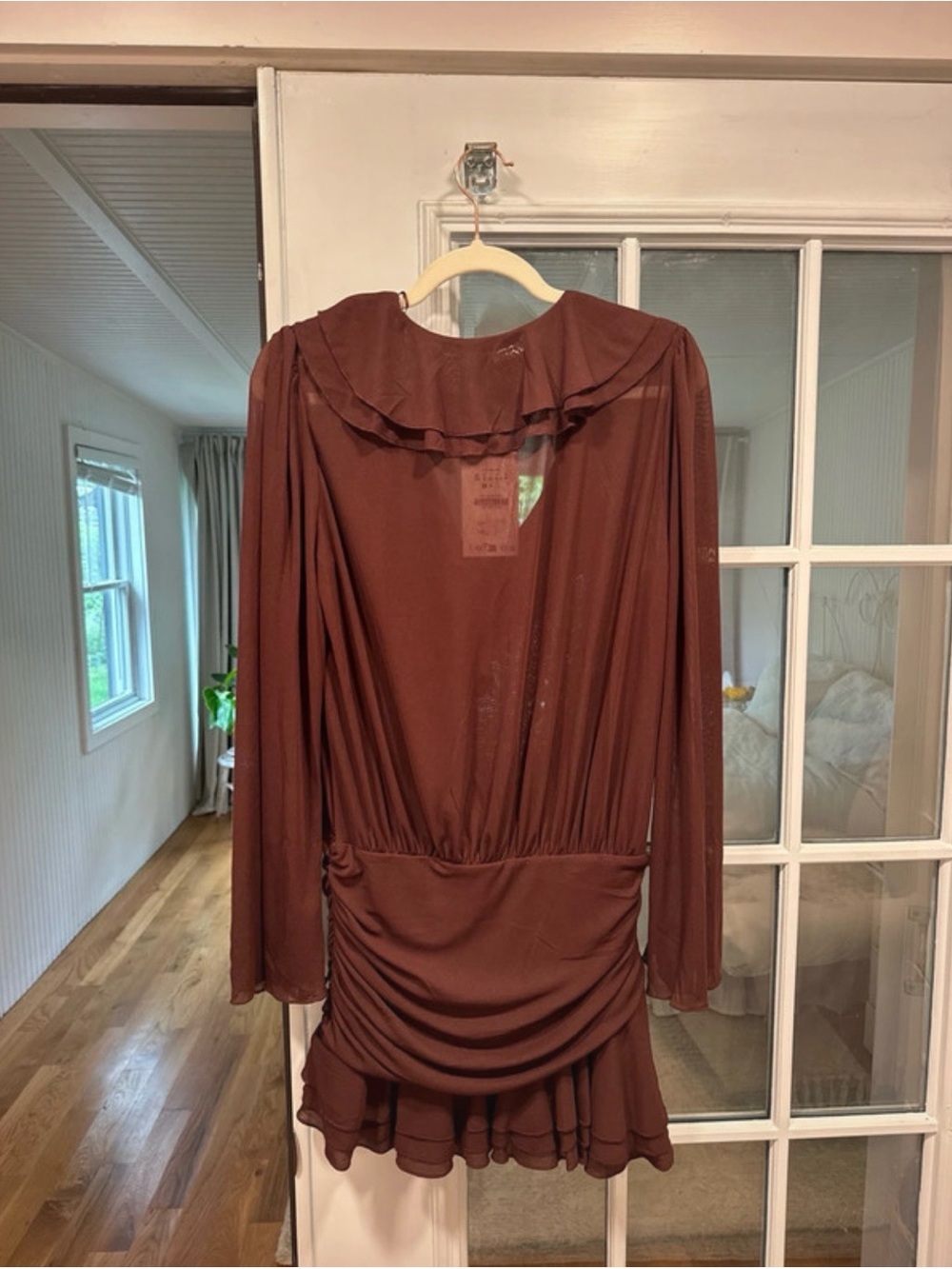 Zara Brown Ruffled Mini Dress - Picture 2 of 2